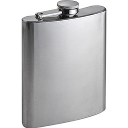 Flachmann aus Edelstahl, 237 ml, grau