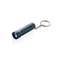 Flash Schlüsselanhänger-Taschenlampe aus RCS rec. Aluminium, blau