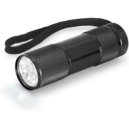 FLASHY. Taschenlampe aus Aluminium mit 9-LEDs, Schwarz