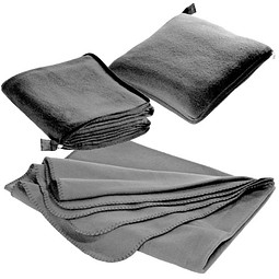 Fleecedecke/-kissen 2 in 1, grau