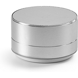 FLOREY. Lautsprecher 3W mit 3 Stunden Akkulaufzeit recyceltem Aluminium (100% rAL) und Recyceltes ABS (100% rABS), Satinsilber