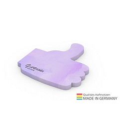 Geiger-Notes Haftnotiz Form aus 100 x 72, 50 Blatt, inkl. Druck, Daumen