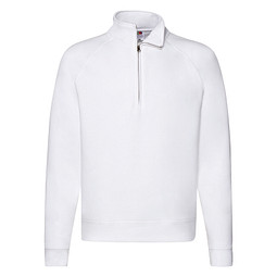 FRUIT OF THE LOOM® Unisex Sweatshirt Zip-Neck, weiß, M