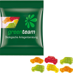 Trolli Fruchtgummi Minitüte 15g, Auto-Mischung, inkl. Druck, kompostierbare Folie, transparent