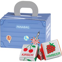 Geschenkbox Mini Koffer, Böhme Fruchtkaramelle, inkl. Druck