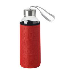 Glas-Trinkflasche TAKE JUTY, rot