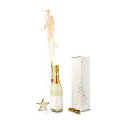 Goldene Weihnacht mit Wunderkerze