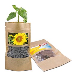 Grünes aus der Tüte mit Samen, Sonnenblume, 1-seit. Druck