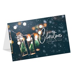 Grußkarte Weihnachten, Motiv Weihnachtsgirlande, Danke an Mitarbeiter