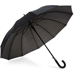 GUIL. Regenschirm mit 12 Stangen aus 190T-Polyester mit automatischer Öffnung, Schwarz
