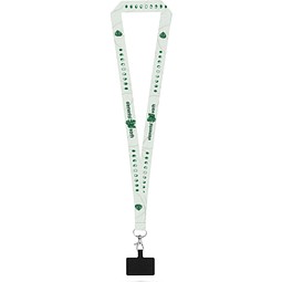 HARLOW. SET Lanyard SUBLIMATION Long II (20 mm) mit 20 mm Auslösekarabiner und Handyhalterung, 301 - Weiß