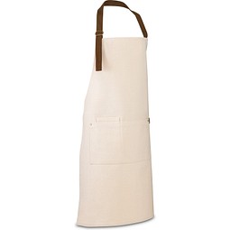 HOLM. Schürze aus 100% Canvas-Baumwolle (320 g/m²) mit Metalldetails, Naturhell