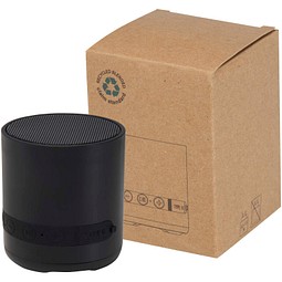 Hunor 3 W kabelloser Lautsprecher aus recyceltem Kunststoff, schwarz