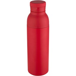 Illuminate 650 ml RCS doppelwandige Isolierflasche aus recyceltem Edelstahl, rot