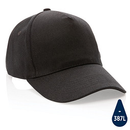 Impact 5 Panel Kappe aus 280gr rCotton mit AWARE Tracer, schwarz