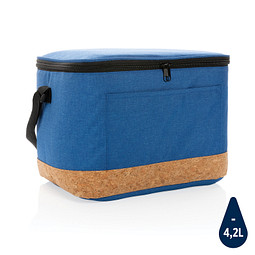 Impact AWARE™ XL RPET Two-Tone Kühltasche mit Korkdetail, blau