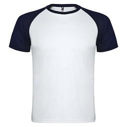 Indianapolis T-Shirt Unisex aus recyceltem Material, weiß / Navy Blue, S