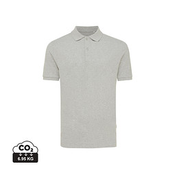 Iqoniq Yosemite Piqué-Poloshirt aus recycelter Baumwolle, ungefärbtes Grau, XS