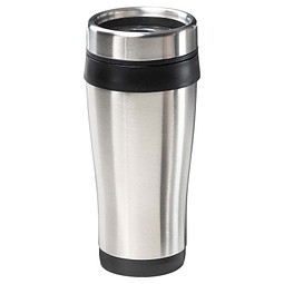 Isolierbecher Allan, 400 ml, silber/schwarz