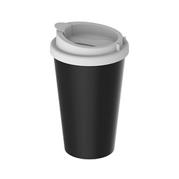 Kaffeebecher PremiumPlus, 350 ml, schwarz/weiß