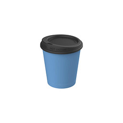 Kaffeebecher ToGo mit Deckel, 200 ml, behagliches blau/schwarz