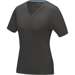 Kawartha T-Shirt für Damen mit V-Ausschnitt, storm grey, XXL