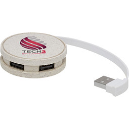 Kenzu Weizenstroh-USB-Hub, natur