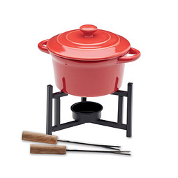 Keramik-Fondue-Set 300 ml BIG KASE, Rot