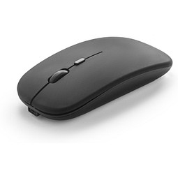 KHAN. Wireless Maus mit 500mAh Akku aus recyceltes ABS (100% rABS), Schwarz