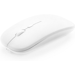 KHAN. Wireless Maus mit 500mAh Akku aus recyceltes ABS (100% rABS), Weiß