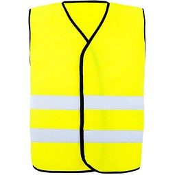 Korntex® Warnweste Comfort-Fit Soltau, Schwarzer Saum, S/M, Signal-Gelb