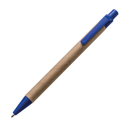 Druckkugelschreiber aus recyceltem Papier, blaue Mine, blau