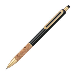 Kugelschreiber mit Korkgriffzone, schwarz