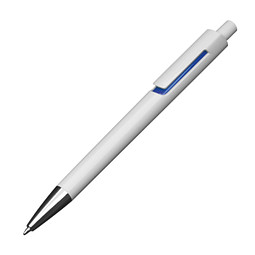 Druckkugelschreiber mit farbigen Applikationen, blaue Mine, blau