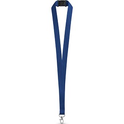 LEEDS. Lanyard aus Polyester mit Sicherheitsverschluss, Blau