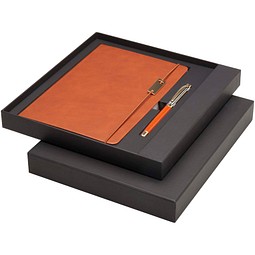 Legato A5 Notizbuch und Tintenroller Set, braun