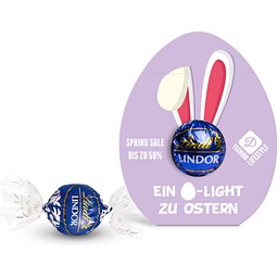 Lindt Lindor Kugel in Werbekartonage Osterei, 12,5 g, Schokolade feinherb, Kartonage, inkl. Druck