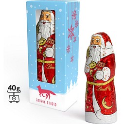 Lindt Schoko Nikolaus in Vollkartonage, 40 g, inkl. Druck