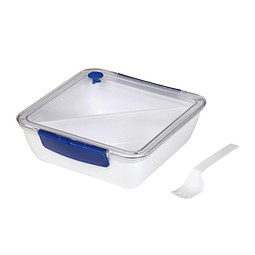 Lunchbox DELICIOUS,blau, weiß