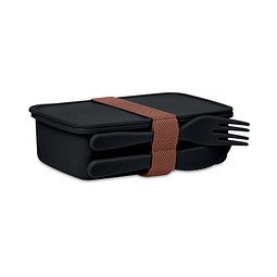 Lunchbox mit Besteck SUNDAY, Schwarz