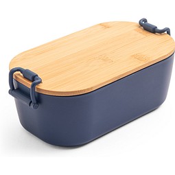 MAHLEB. Luftdichte PP-Box mit Bambusdeckel, Dunkelblau