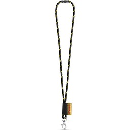 MANSFIELD. SET Lanyard NAUTIC Long (Ø 7 mm) mit 9 mm Schnappkarabiner und Ø 7 mm Sicherheitsverschluss, Schwarz/Gelb