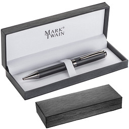 Mark Twain Metall-Kugelschreiber, blaue Mine, anthrazit