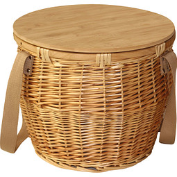 Mark Twain Picknickkorb aus Rattan, beige