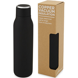 Marka 600 ml Kupfer-Vakuum Isolierflasche mit Metallschlaufe, schwarz