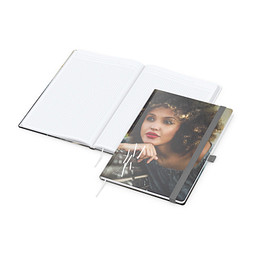 Geiger-Notes Notizbuch Match-Book White A4 Bestseller, inkl. Digitaldruck auf Einband, matt, gelb
