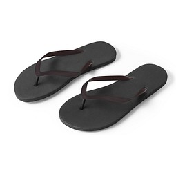 MAUPITI L / XL. Bequeme Flip-Flops mit PE-Sohle und PVC-Riemen, Schwarz