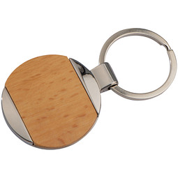 Metall-Holz-Schlüsselanhänger Langhaus,braun