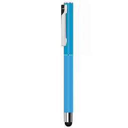 uma® Metall-Rollerball Straight, schwarze Mine, hellblau