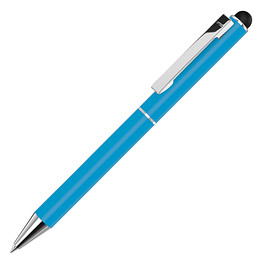 uma® Metall-Touchkugelschreiber Straight, blaue Mine, hellblau